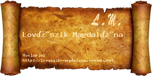 Lovászik Magdaléna névjegykártya
